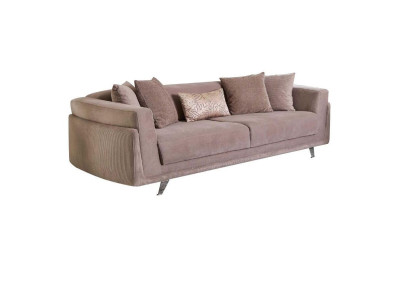 Three Seater Couch with Bed function Sofa 3 Seater Beige Fabric Fabric Sofa